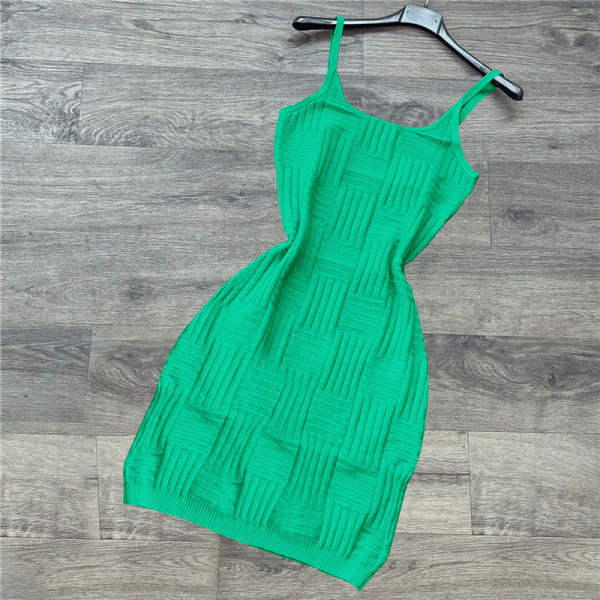 Sexy suspender backless skirt slim fit hip knitted dress