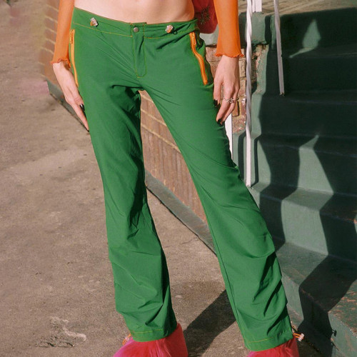 Fashion Solid Color Drawstring Straight Leg Casual Pants Q22PT384