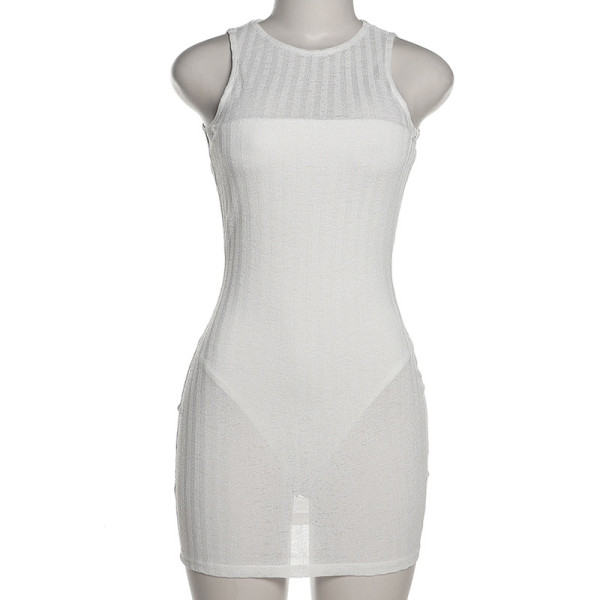 One-piece Neck Bodysuit Sexy Sheer Dress Casual Suit