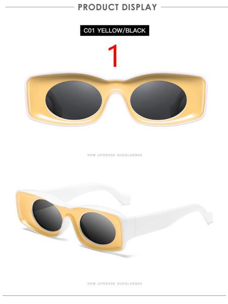 Square candy-colored sunglasses men and women hip-hop concave shape sunglasses glasses