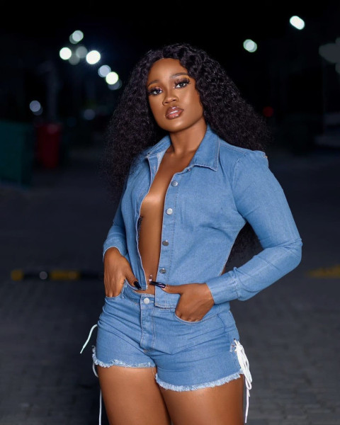 Stretch Denim Shorts Lace-Up Jeans