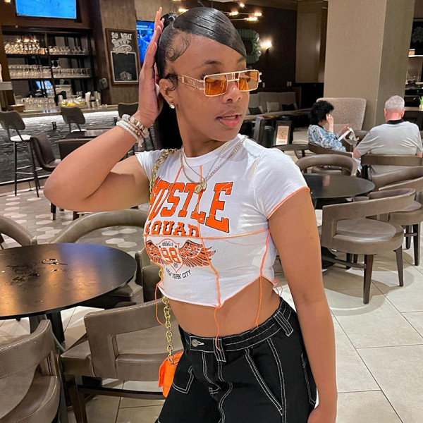 letter short sleeve t-shirt women's cropped top