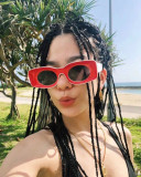 Square candy-colored sunglasses men and women hip-hop concave shape sunglasses glasses