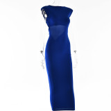 Sexy tight-fitting open-back hollow design long skirt temperament waist dress