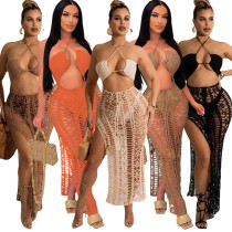 Women's Long Fringed Stretch Side Slit Beach Dress