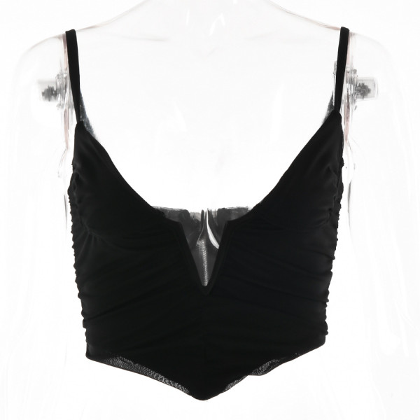 Sexy V-neck low-cut open-waist T-shirt