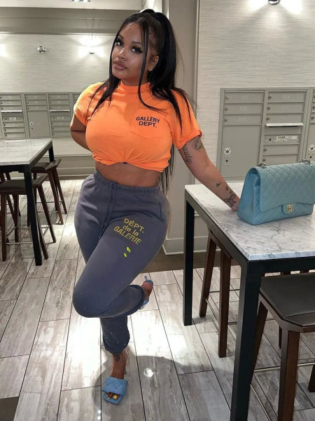 Women's Letter Print Casual Pants Loose Sweatpants