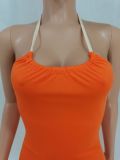Fashion Solid Color Sexy Backless Halter Dress