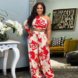 Two-piece set of fashionable women's clothing with printed personality