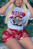 Joker Print Short Sleeve T-Shirt Casual Hot Pants Set