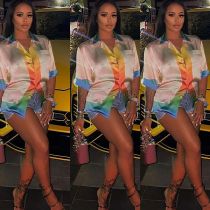 Fashion Casual Printed Short Sleeve Top