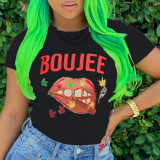 Printed fashion all-match short T-shirt