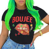 Printed fashion all-match short T-shirt