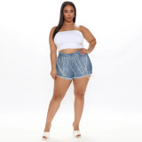 Fashion casual personality chain all-match meat-covering denim shorts