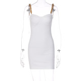 Fashion sexy tube top slim bag hip suspender dress