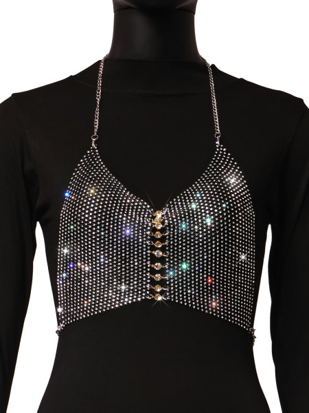 Fishnet Rhinestone Tassel Camisole