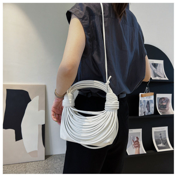 Fashion creative personality multi-color women's bag woven handbag net red knotted diagonal bag KH908