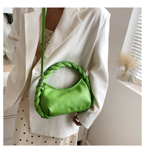 Fashionable and popular braided braided handbag retro semicircle all-match messenger bag B10499