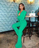 Fashion Pit Zip Solid Color Jumpsuit
