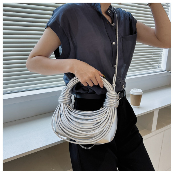 Fashion creative personality multi-color women's bag woven handbag net red knotted diagonal bag KH908
