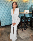 Fashion Pit Zip Solid Color Jumpsuit