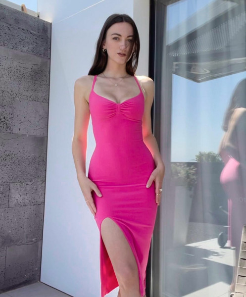 Fashion Sexy Backless Lace-Up Slim Fit Slit Dress