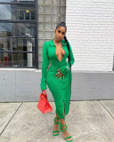 Fashion Pit Strip Flare Sleeve Dress