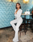 Fashion Pit Zip Solid Color Jumpsuit