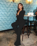 Fashion Pit Zip Solid Color Jumpsuit