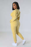 Threaded fleece sweatshirt casual sports two-piece set  L348