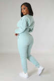 Threaded fleece sweatshirt casual sports two-piece set  L348