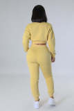 Threaded fleece sweatshirt casual sports two-piece set  L348