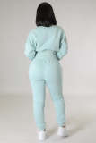 Threaded fleece sweatshirt casual sports two-piece set  L348