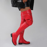 Round Toe Low Heel Over Knee Boots  Y2110135