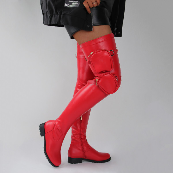 Round Toe Low Heel Over Knee Boots  Y2110135