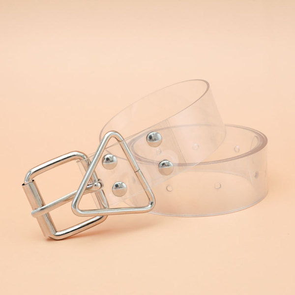 Transparent Double-Breasted Geometric Belt  LX652328740262