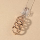 Fashion Transparent Three Circle Buckle Casual Belt  LX641509043560