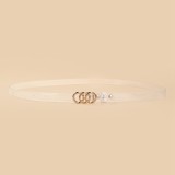 Fashion Transparent Three Circle Buckle Casual Belt  LX641509043560