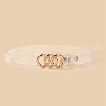 Fashion Transparent Three Circle Buckle Casual Belt  LX641509043560
