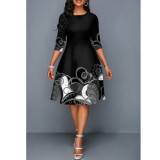 street print plus size dress
