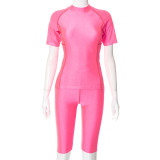 Casual T-Shirt High Waist Hip Lift Sports Tight Shorts Set