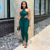 New suit sexy halter neck T-shirt high waist hip trousers suit