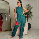Women's Two Piece Tassel Pants Sleeveless Casual Suit Lace Summer Sexy