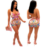 Sexy camisole and super shorts two-piece women's set