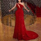 Slim Fit Long Sequin Sequin Dress Off Shoulder Banquet Evening Dress Amazon Dress