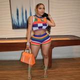 Fashion Loose Plaid Sweater Knit Tank Top Shorts Set LR25107