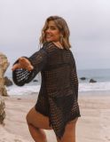Beach Blouse Cutout Knit Resort Knit Blouse