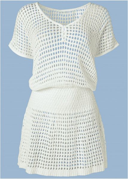 Beach Cover Up Mesh Cutout Knit Beach Vacation Bikini Cover Up