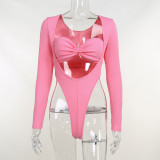 Two-piece multi-wear one-piece sexy women's body slim solid color top