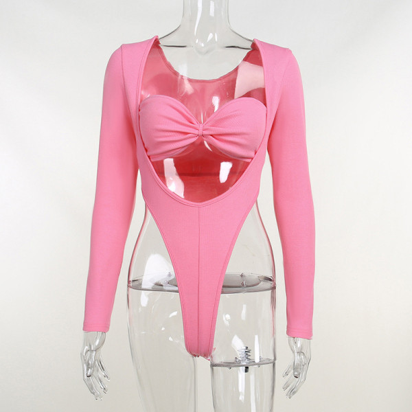 Two-piece multi-wear one-piece sexy women's body slim solid color top